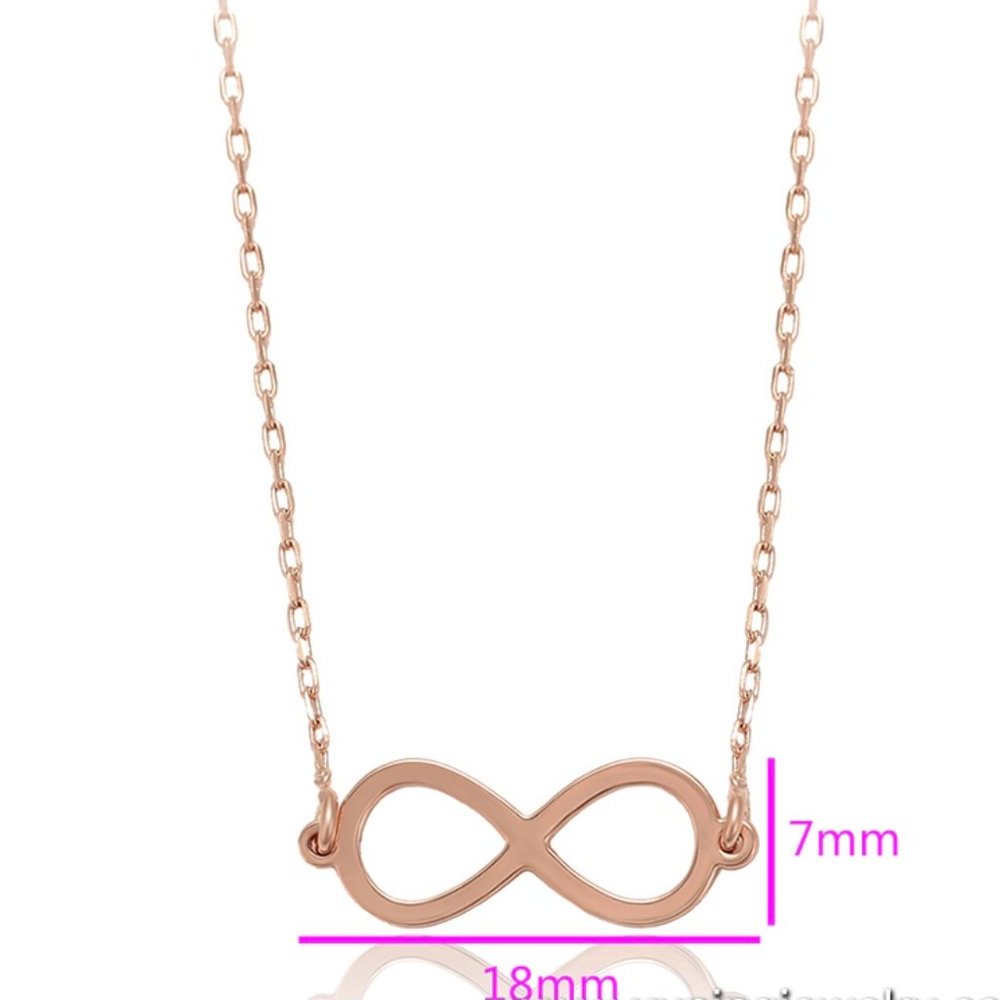 Simple Infinity Rose Gold Necklace - Picture 2 of 9